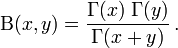 Beta Function and Gamma Function Relationship