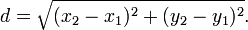 Distance Between Two Points Formula