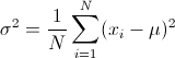 Population Variance Formula